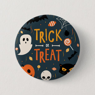 Badge Rond 5 Cm Des bonbons ou un sort Halloween