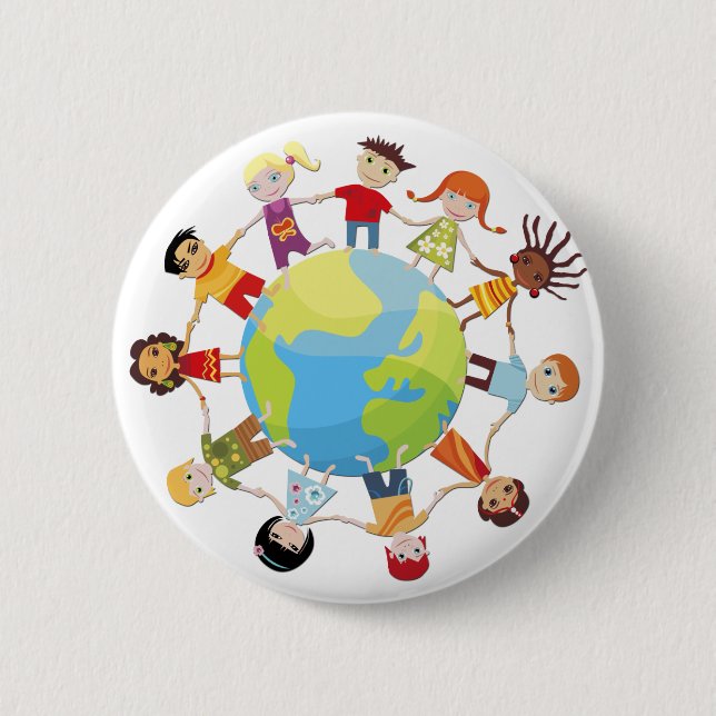 Badge Rond 5 Cm Des enfants pour la paix mondiale (Devant)