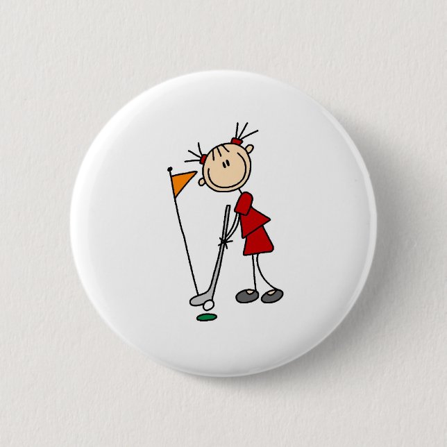 Badge Rond 5 Cm Descente du putt du sac vert (Devant)
