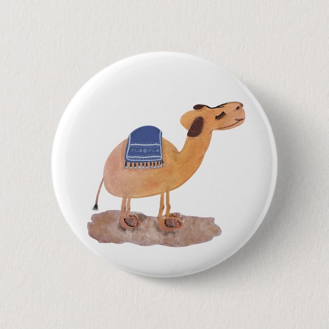 Badge Rond 5 Cm Desert Camel (Devant)