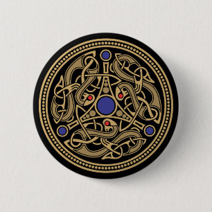 Badge Rond 5 Cm Design d'art viking
