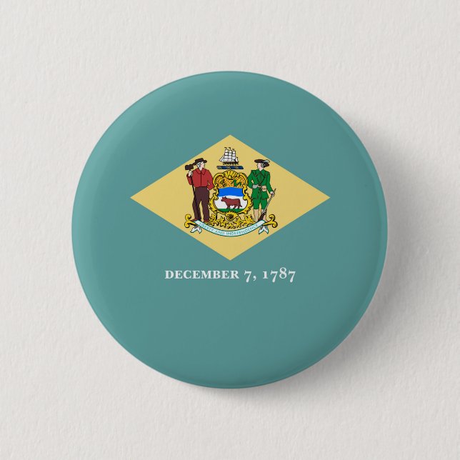 Badge Rond 5 Cm Design de drapeau d'état du Delaware (Devant)