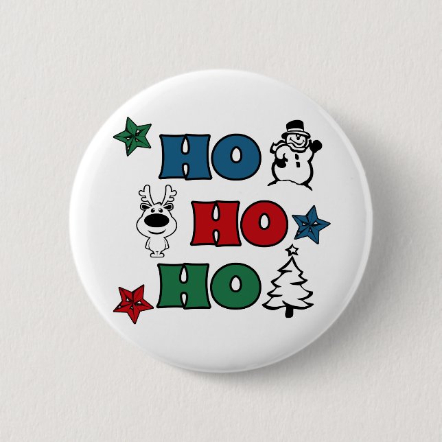 Badge Rond 5 Cm Design de Noël Ho-Ho-Ho (Devant)