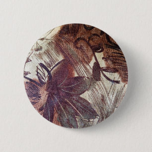 Badge Rond 5 Cm Design floral Brown Abstrait 1