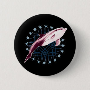 Badge Rond 5 Cm Design graphique Dolphin Slick