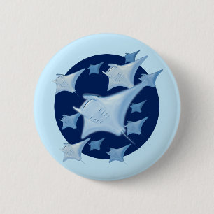 Badge Rond 5 Cm Design graphique Manta Ray Lover