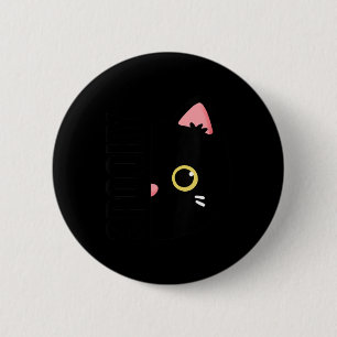 Badge Rond 5 Cm Design Halloween Chat Noir Mignon Épouvantable pou