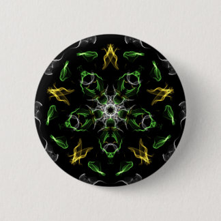 Badge Rond 5 Cm Design Mandala Fumée Verte