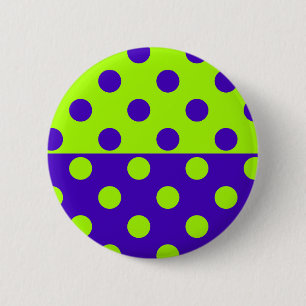 Badge Rond 5 Cm Design Pois demi-bleu vert Motif