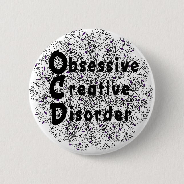 Badge Rond 5 Cm Désordre créatif obsédant - artiste (Devant)