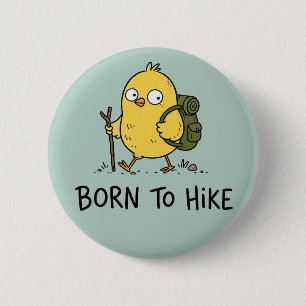 Badge Rond 5 Cm Dessin animé d'oiseau de randonnée drôle