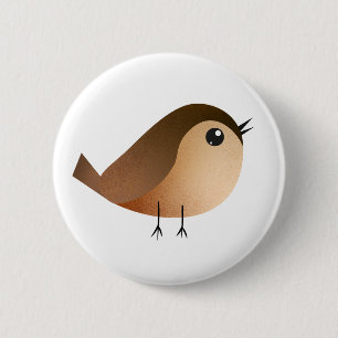 Badge Rond 5 Cm Dessin animé d'oiseau moineau mignon