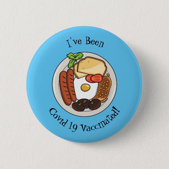 Badge Rond 5 Cm dessin animé du petit-déjeuner anglais (Devant)