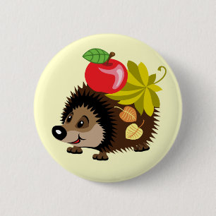 Badge Rond 5 Cm dessin animé hérisson