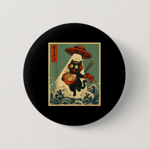 Badge Rond 5 Cm Dessin animé japonais vintage drôle de chat de gam