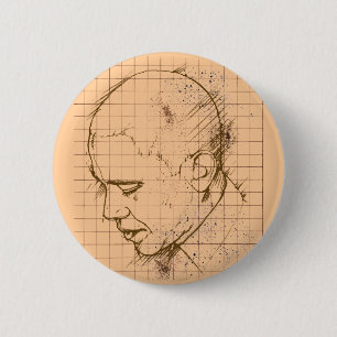 Badge Rond 5 Cm Dessin au trait Barack Obama