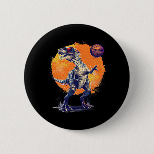 Badge Rond 5 Cm Dessin d'art de dinosaure T-rex Sketll Amateur de
