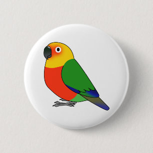 Badge Rond 5 Cm Dessin de Jenday conure perrot