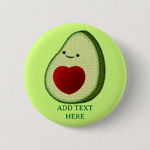 Badge Rond 5 Cm Dessin de l'Avocado Lover Cute
