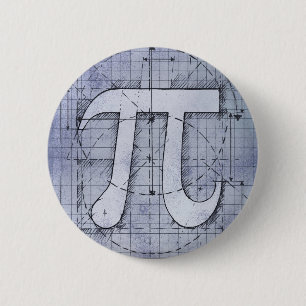Badge Rond 5 Cm Dessin de nombre de pi