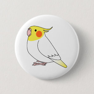 Badge Rond 5 Cm Dessin de perroquet luffy blanc