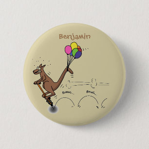 Badge Rond 5 Cm Dessin d'humour australien kangourou