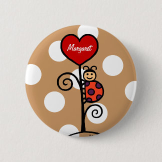 Badge Rond 5 Cm Dessin mignon personnalisé de coccinelle