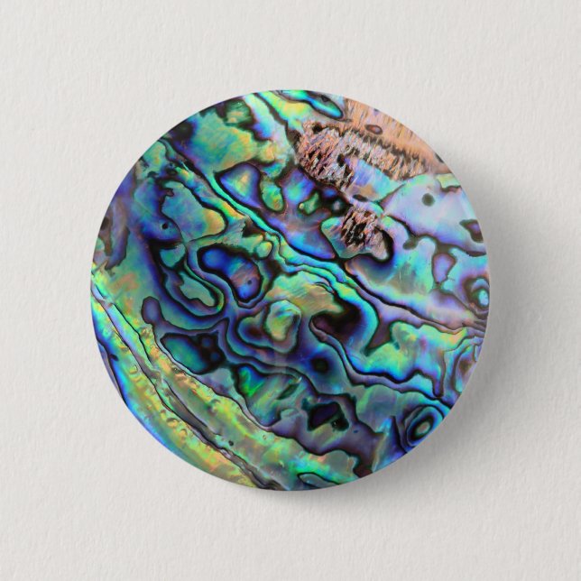 Badge Rond 5 Cm Détail de la coquille de Paua (Devant)