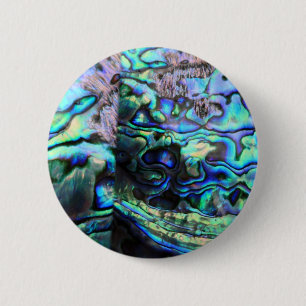 Badge Rond 5 Cm Détails de la coquille d'Abalone paua