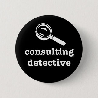 Badge Rond 5 Cm "DÉTECTIVE de CONSULTATION" 2,25 pouces