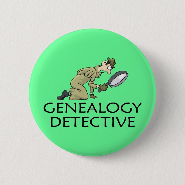 Badge Rond 5 Cm Détective privé de généalogie (Devant)