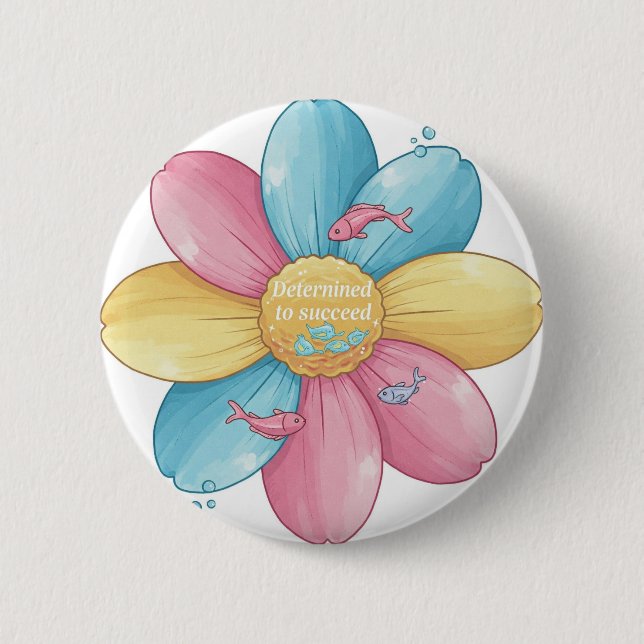 Badge Rond 5 Cm "Déterminé à réussir" (Devant)