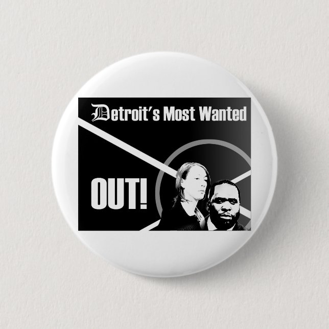 Badge Rond 5 Cm Detroit le plus Recherché se boutonnent (Devant)