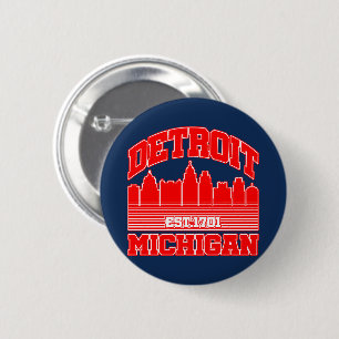 Badge Rond 5 Cm Detroit, Michigan