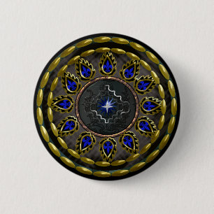 Badge Rond 5 Cm deuil rond d'étoile