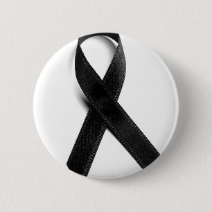 Badge Rond 5 Cm Deuil - Ruban noir