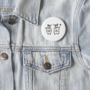 Badge Rond 5 Cm Deux capybaras festifs fêtent une fête