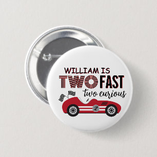 Badge Rond 5 Cm Deux Fast Two Curious 2nd Birthday Button