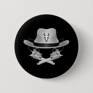 Badge Rond 5 Cm Deux fusils croisés et casquette
