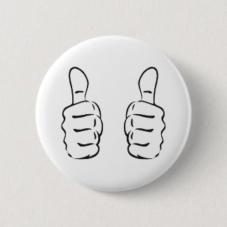 Badge Rond 5 Cm Deux Grands Pouces