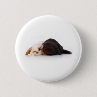 Badge Rond 5 Cm Deux lapins mignons de bébé