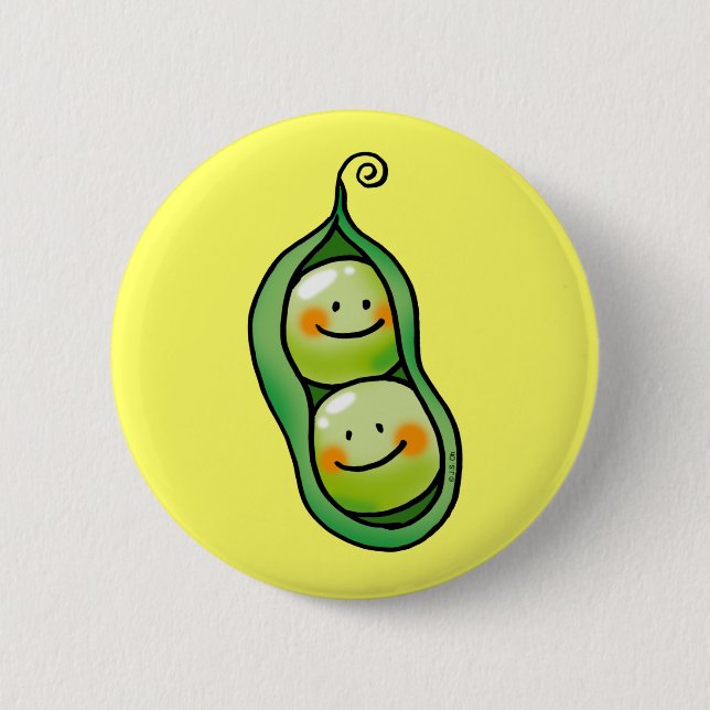 Badge Rond 5 Cm Deux pois dans un pot (Devant)
