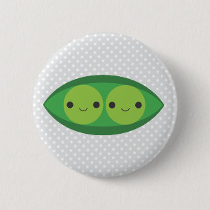 Badge Rond 5 Cm Deux pois dans une cosse