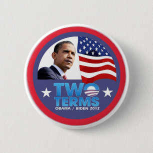 Badge Rond 5 Cm Deux termes -- Obama/Biden 2012