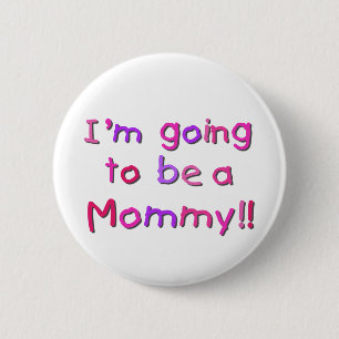 Badge Rond 5 Cm Devenir maman - rose et violet