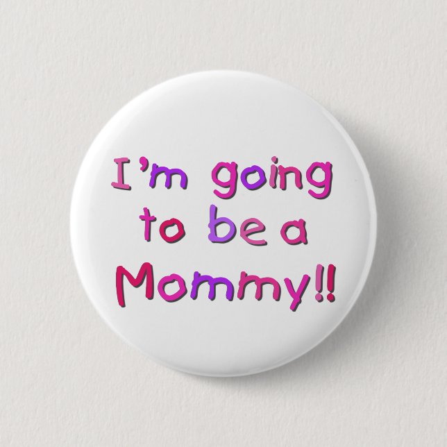 Badge Rond 5 Cm Devenir maman - rose et violet (Devant)