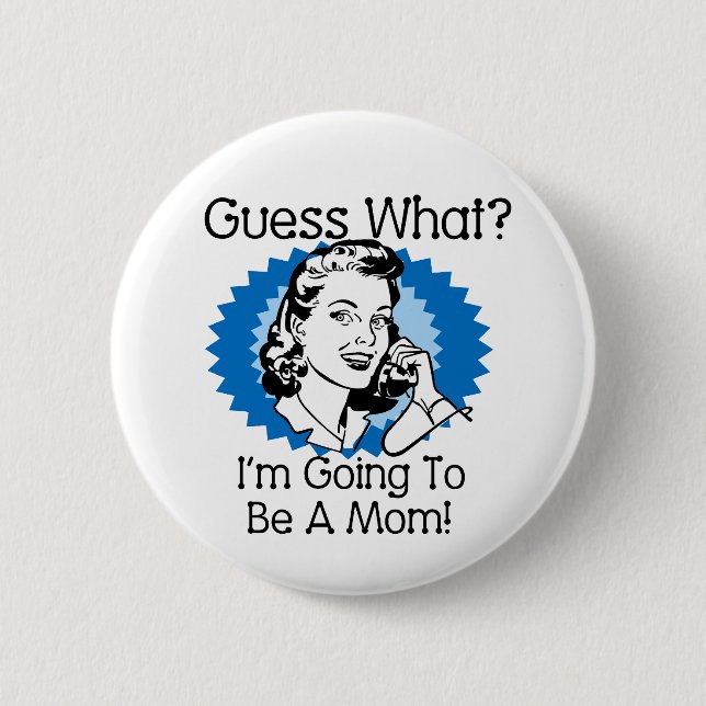 Badge Rond 5 Cm Devenir une maman bleue (Devant)