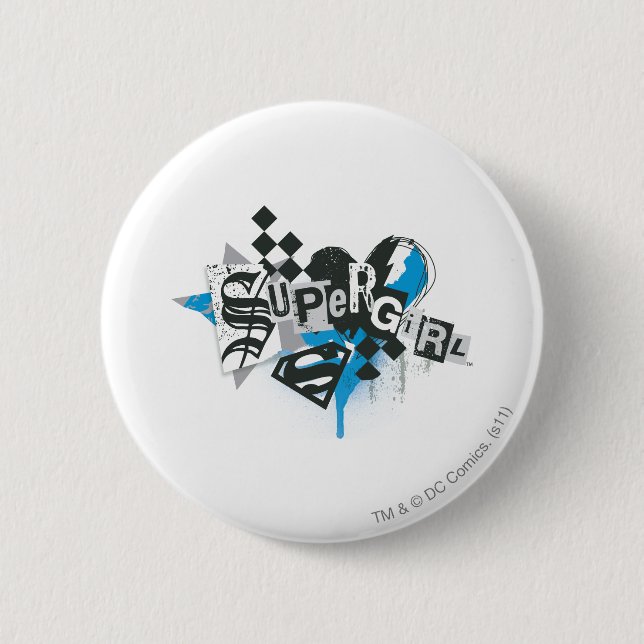 Badge Rond 5 Cm Déversements et éclaboussures de supergirl (Devant)