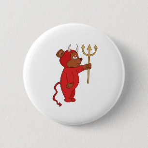 Badge Rond 5 Cm Devil Bear