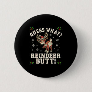Badge Rond 5 Cm Devinez Quel Renne Fesses Drôle Noël 